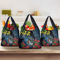 New Zealand Tui Bird Grocery Bag Maori Koru Mix Pohutukawa