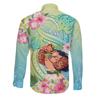 Personalised Hawaii Father's Day Family Matching Off Shoulder Maxi Dress and Hawaiian Shirt Happy Father And Child