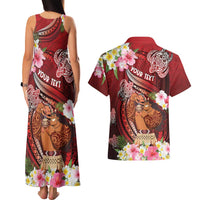 Personalised New Zealand Father's Day Couples Matching Tank Maxi Dress and Hawaiian Shirt Happy Father And Child