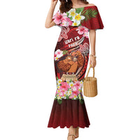 Personalised New Zealand Father's Day Family Matching Mermaid Dress and Hawaiian Shirt Happy Father And Child