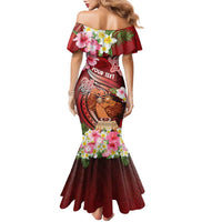 Personalised New Zealand Father's Day Family Matching Mermaid Dress and Hawaiian Shirt Happy Father And Child