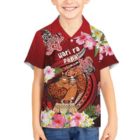 Personalised New Zealand Father's Day Family Matching Off Shoulder Maxi Dress and Hawaiian Shirt Happy Father And Child