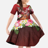 Personalised New Zealand Father's Day Kid Short Sleeve Dress Happy Father And Child