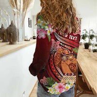 Personalised New Zealand Father's Day Women Casual Shirt Happy Father And Child