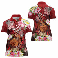 Personalised New Zealand Father's Day Women Polo Shirt Happy Father And Child