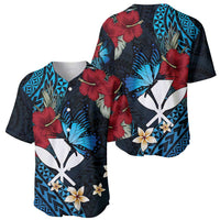 Hawaii Butterfly Baseball Jersey Kanaka Maoli Mix Hibiscus