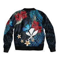Hawaii Butterfly Bomber Jacket Kanaka Maoli Mix Hibiscus