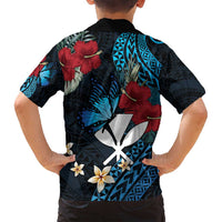 Hawaii Butterfly Family Matching Puletasi and Hawaiian Shirt Kanaka Maoli Mix Hibiscus