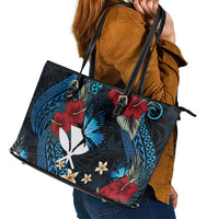 Hawaii Butterfly Leather Tote Bag Kanaka Maoli Mix Hibiscus