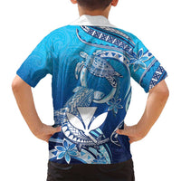 Hawaii Family Matching Off Shoulder Short Dress and Hawaiian Shirt Turtle With Hammerhead Shark Oceanic