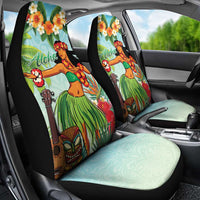 Hawaii Lei Day Car Seat Cover Hula Girl With Tropical Forest DT04 - Polynesian Pride