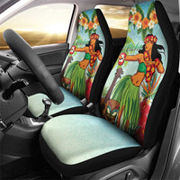 Hawaii Lei Day Car Seat Cover Hula Girl With Tropical Forest DT04 - Polynesian Pride