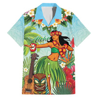 Hawaii Lei Day Family Matching Mermaid Dress and Hawaiian Shirt Hula Girl With Tropical Forest