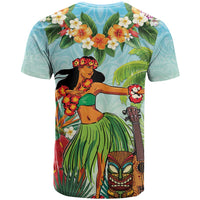 Hawaii Lei Day T Shirt Hula Girl With Tropical Forest