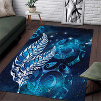 New Zealand Matariki Area Rug Maori Koru Mix Silver Fern