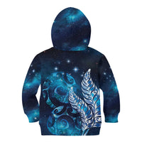 New Zealand Matariki Kid Hoodie Maori Koru Mix Silver Fern