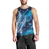 New Zealand Matariki Men Tank Top Maori Koru Mix Silver Fern