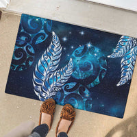 New Zealand Matariki Rubber Doormat Maori Koru Mix Silver Fern