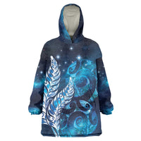 New Zealand Matariki Wearable Blanket Hoodie Maori Koru Mix Silver Fern