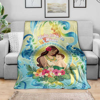Hawaii Mother's Day Blanket I Love You Mom