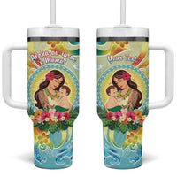Personalised Hawaii Mother's Day Tumbler With Handle I Love You Mom