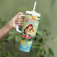 Personalised Hawaii Mother's Day Tumbler With Handle I Love You Mom