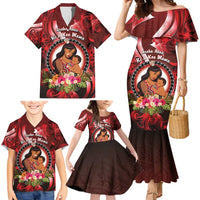 Personalised New Zealand Mother's Day Family Matching Mermaid Dress and Hawaiian Shirt I Love You Mom