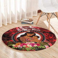 New Zealand Mother's Day Round Carpet I Love You Mom DT04 - Polynesian Pride