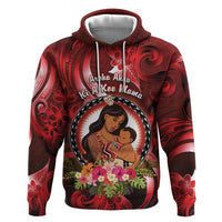 Personalised New Zealand Mother's Day Zip Hoodie I Love You Mom DT04 Pullover Hoodie Red - Polynesian Pride