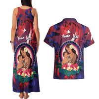 Personalised Samoa Mother's Day Couples Matching Tank Maxi Dress and Hawaiian Shirt I Love You Mom