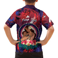 Personalised Samoa Mother's Day Family Matching Off The Shoulder Long Sleeve Dress and Hawaiian Shirt I Love You Mom