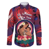 Personalised Samoa Mother's Day Family Matching Off Shoulder Short Dress and Hawaiian Shirt I Love You Mom