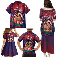 Personalised Samoa Mother's Day Family Matching Puletasi and Hawaiian Shirt I Love You Mom