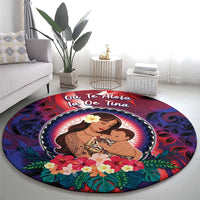 Samoa Mother's Day Round Carpet I Love You Mom DT04 - Polynesian Pride