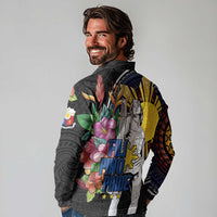 Filipinos Lapu-Lapu Hero Philippines Long Sleeve Polo Shirt Hibiscus Flowers Style