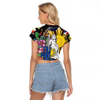 Filipinos Lapu-Lapu Hero Philippines Raglan Cropped T Shirt Hibiscus Flowers Style