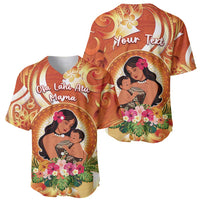 Personalised Tonga Mother's Day Baseball Jersey I Love You Mom DT04 - Polynesian Pride