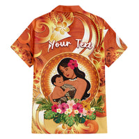 Personalised Tonga Mother's Day Family Matching Off Shoulder Short Dress and Hawaiian Shirt I Love You Mom