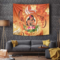 Tonga Mother's Day Tapestry I Love You Mom DT04 Orange - Polynesian Pride