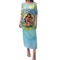 Personalised Fiji Mother's Day Family Matching Puletasi and Hawaiian Shirt I Love You Mom