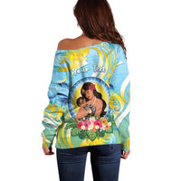 Personalised Fiji Mother's Day Off Shoulder Sweater I Love You Mom