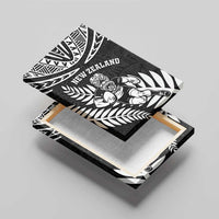 New Zealand Rugby Canvas Wall Art Silver Fern Maori Pattern