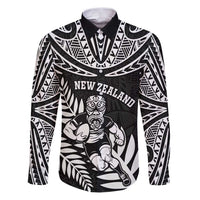Custom New Zealand Rugby Family Matching Puletasi and Hawaiian Shirt Silver Fern Maori Pattern