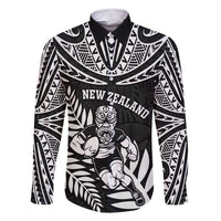 Custom New Zealand Rugby Family Matching Short Sleeve Bodycon Dress and Hawaiian Shirt Silver Fern Maori Pattern