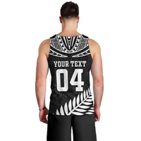 Custom New Zealand Rugby Men Tank Top Silver Fern Maori Pattern