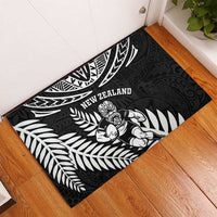 New Zealand Rugby Rubber Doormat Silver Fern Maori Pattern