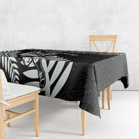 New Zealand Rugby Tablecloth Silver Fern Maori Pattern
