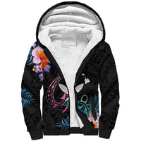 Personalised Hawaii Sherpa Hoodie Kanaka Maoli With Fish Hook
