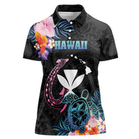 Personalised Hawaii Women Polo Shirt Kanaka Maoli With Fish Hook