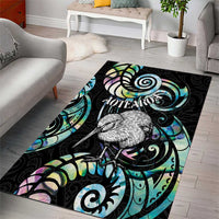 New Zealand Kiwi Bird Area Rug Silver Fern Koru Paua Shell DT04 - Polynesian Pride